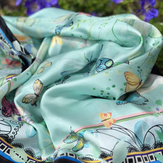 Seidenschal, Schmetterlingsgarten