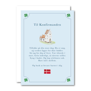 Foldet kort, Blå Konfirmand