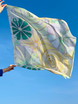 Bomuldstørklæde, Green Flora Galore