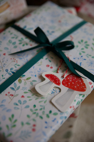 Gavepapir, 5 m, White Winter Leaf