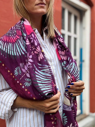 Bomuldstørklæde, Love Dove, Pink