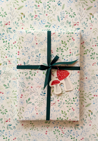 Gavepapir, 5 m, White Winter Leaf