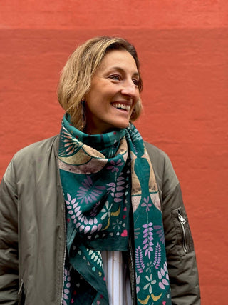 Bomuldstørklæde, Love Dove, Green