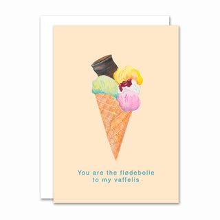 Kleine Klappkarte, Dänisch, Waffelis