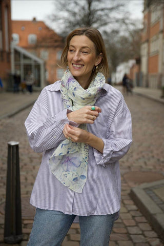 Botanic Lavender, Long Cotton Scarf