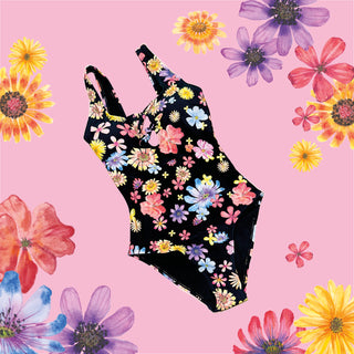 Badedragt, Bow Swim, Wild Flowers