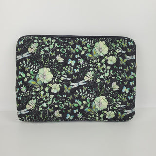 Quiltet Computersleeve, Green Butterflies