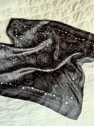 Silketørklæde, Iconic Silk, Black
