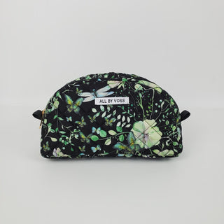 Quiltet Kosmetikpung, Green Butterflies