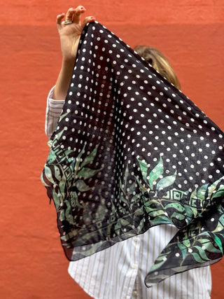 Bomuldstørklæde, Polka Palme, Black