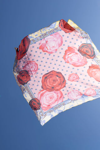Rose Garden Red, Square Cotton Scarf