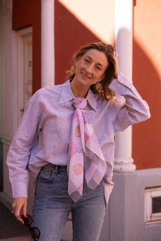 Sea Breeze Rose, Square Cotton Scarf