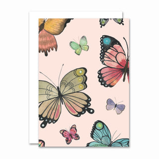 Kleine Klappkarte, Papillon, Multi Rose