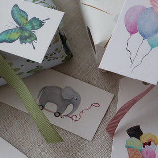 Geschenkanhänger, 10 Stück, Grüner Schmetterling