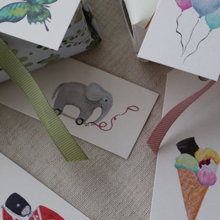Geschenkanhänger, 10 Stück, Stiefmütterchen